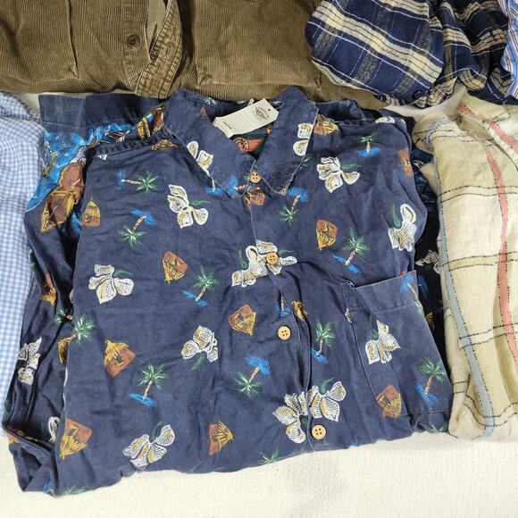 Vintage Shirts Lot Mens Gray Blue Button Down Collared Workwear Business Shirt - Picture 3 of 11